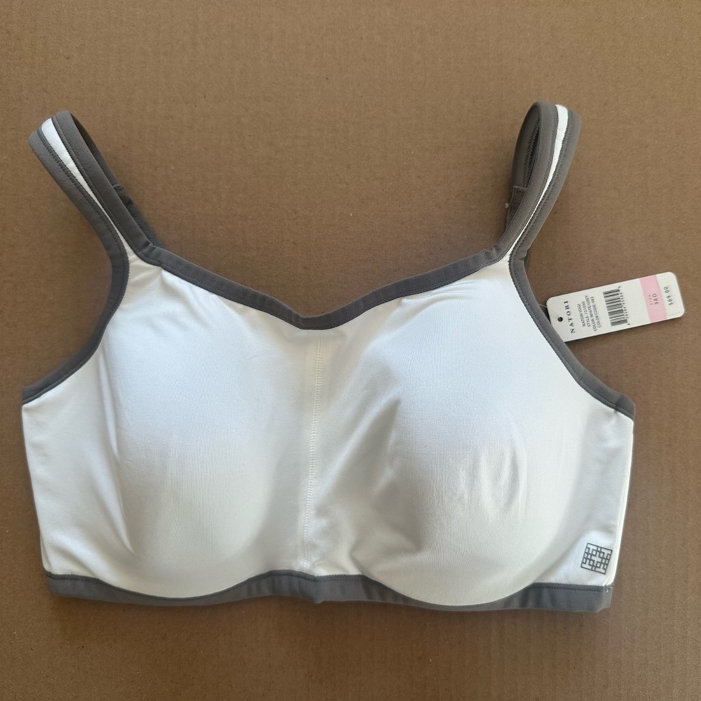 Natori Yogi White and Gray Sports Bra